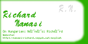 richard nanasi business card